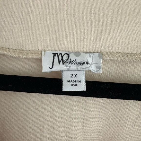 JW Women  3/4 sleeve square neck tie dye dye blouse size 2X - Picture 3 of 7